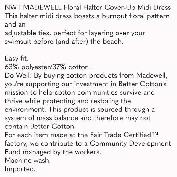 Madewell floral midi semi sheer sexy coverup/dress NWT! - Picture 7 of 9